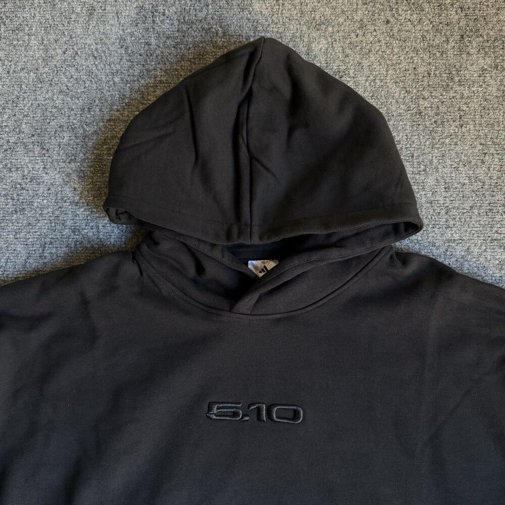 Adidas Five Ten 5.10 Logo Hoodie Black Unisex Large KB0059 Heavyweight Bike MTB - Picture 8 of 15